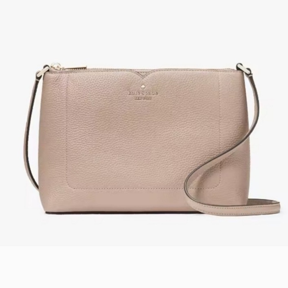 Kate Spade, Harlow Crossbody Purse, Taupe, Very Good